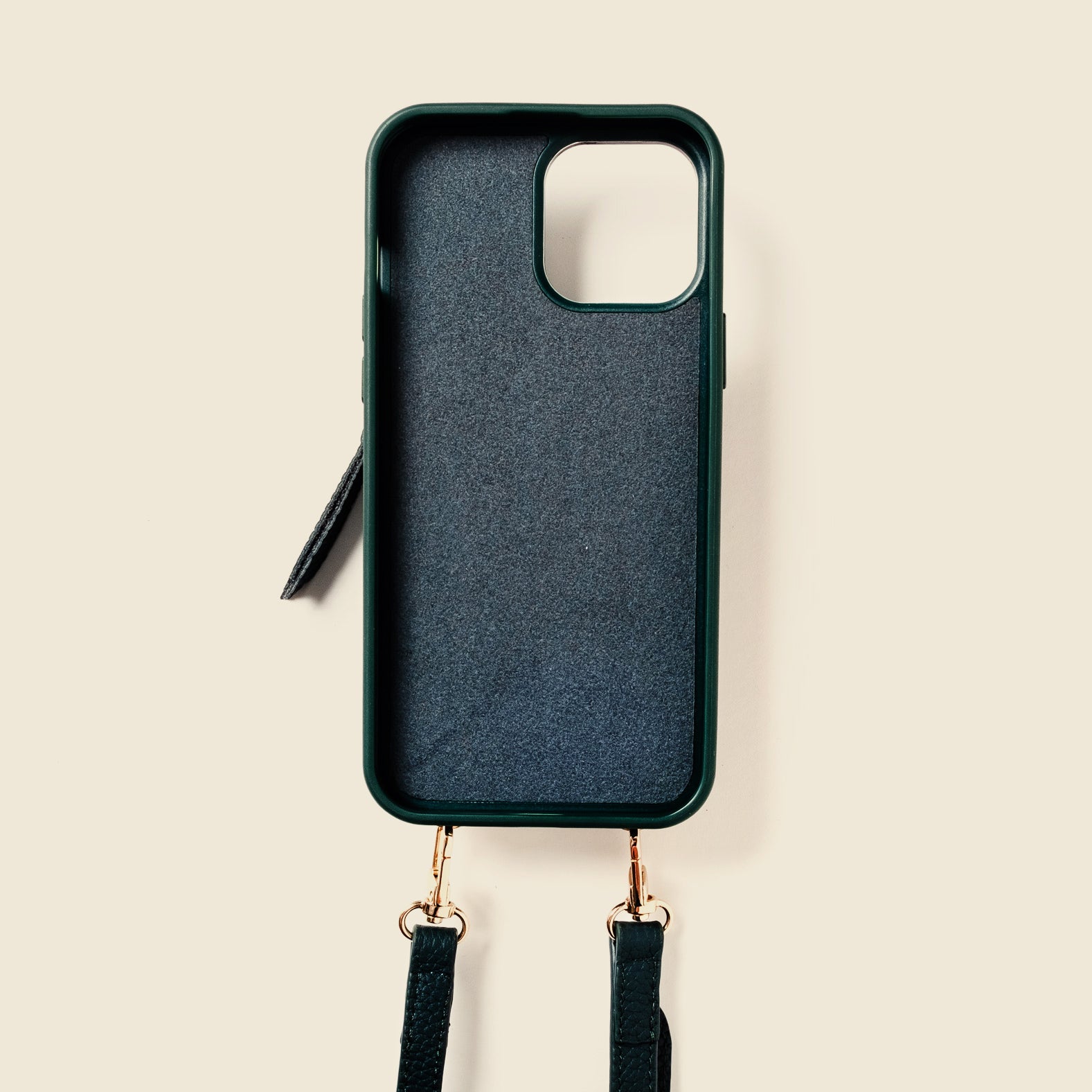 Green leather iphone bag bandolier wallet