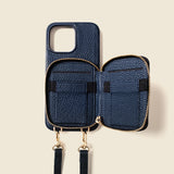 iPhone Case and Wallet with Long Strap - Navy