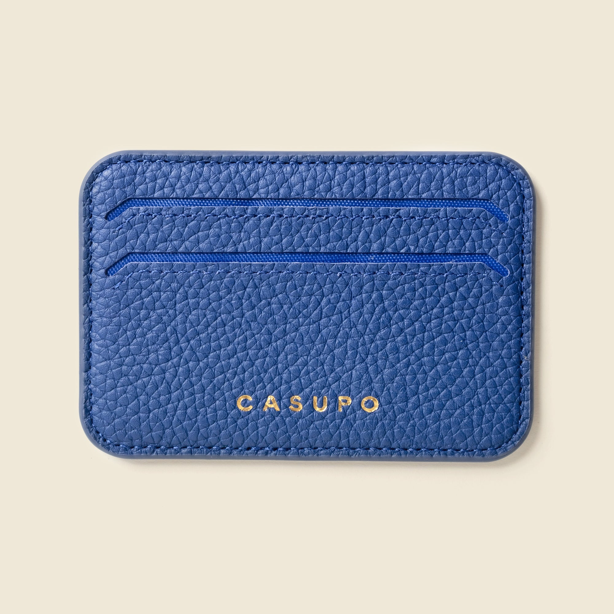 Cobalt blue Leather Mag safe Iphone wallet for women