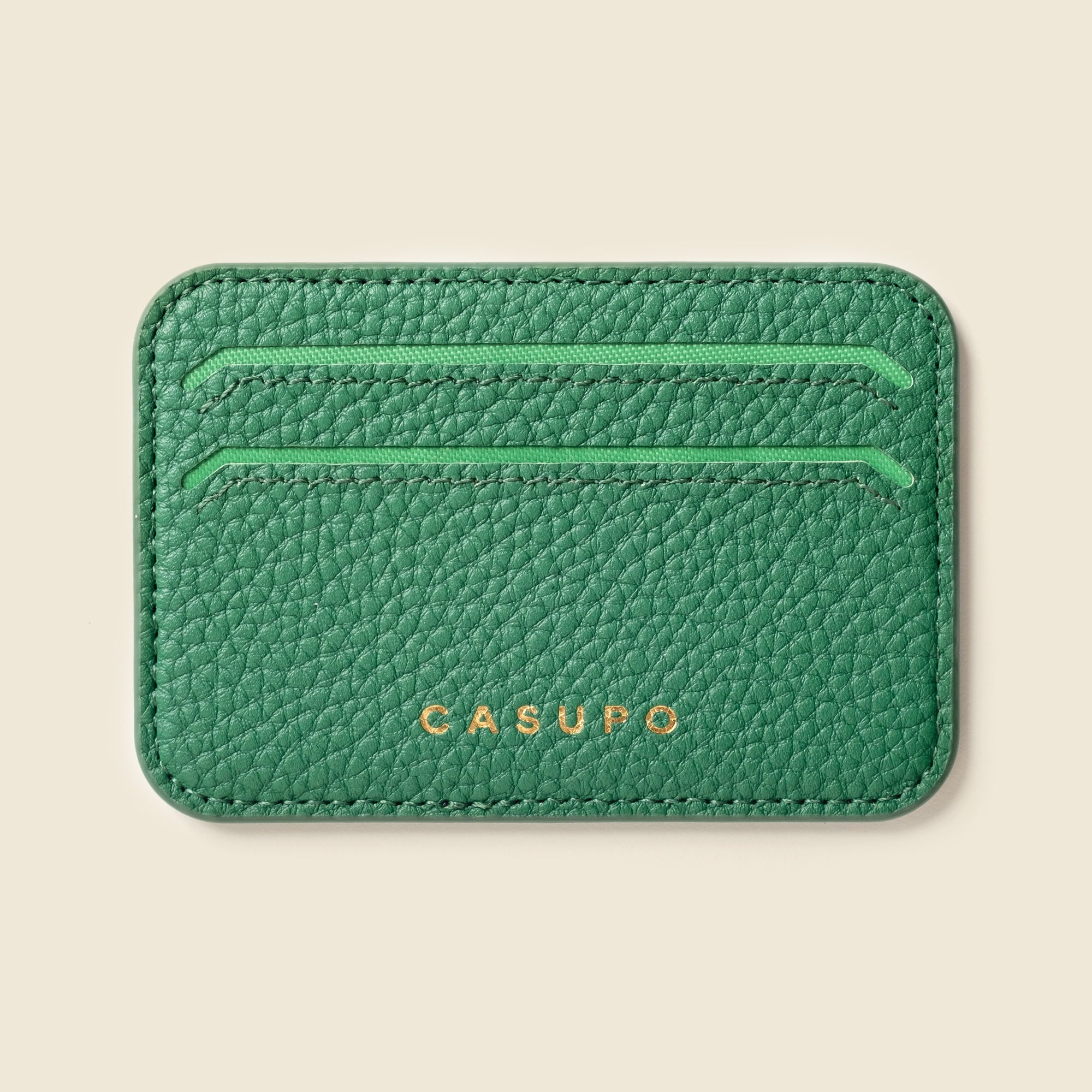 Green Leather Mag safe Iphone wallet for women