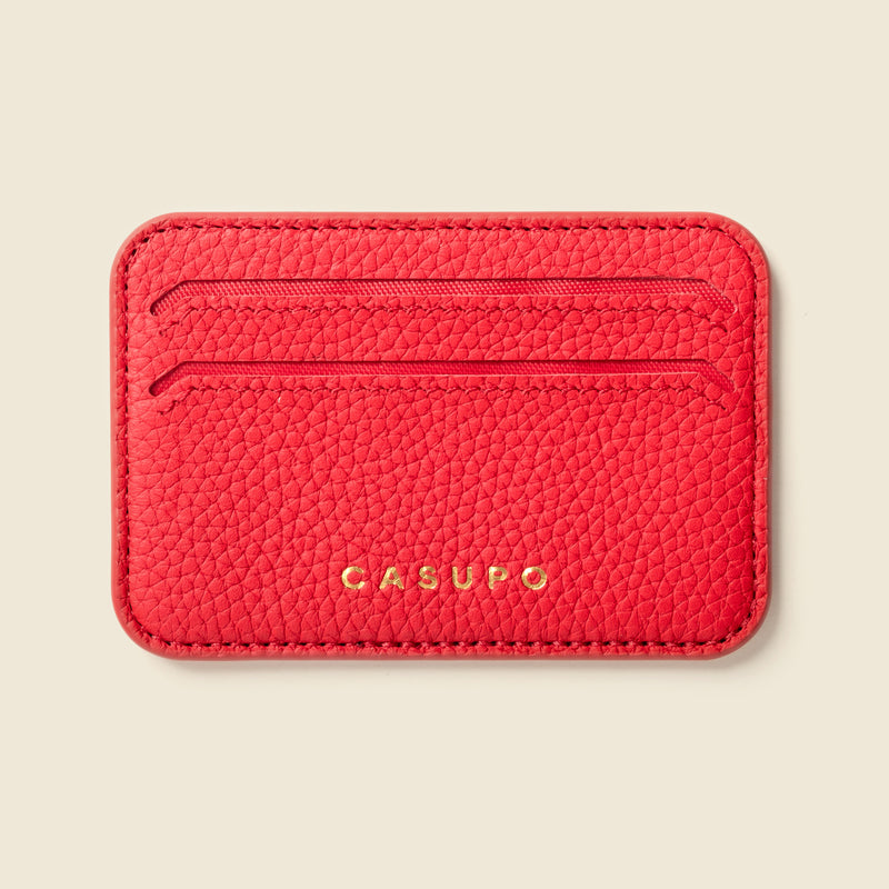 Mag Safe Leather Wallet with RFID - Red