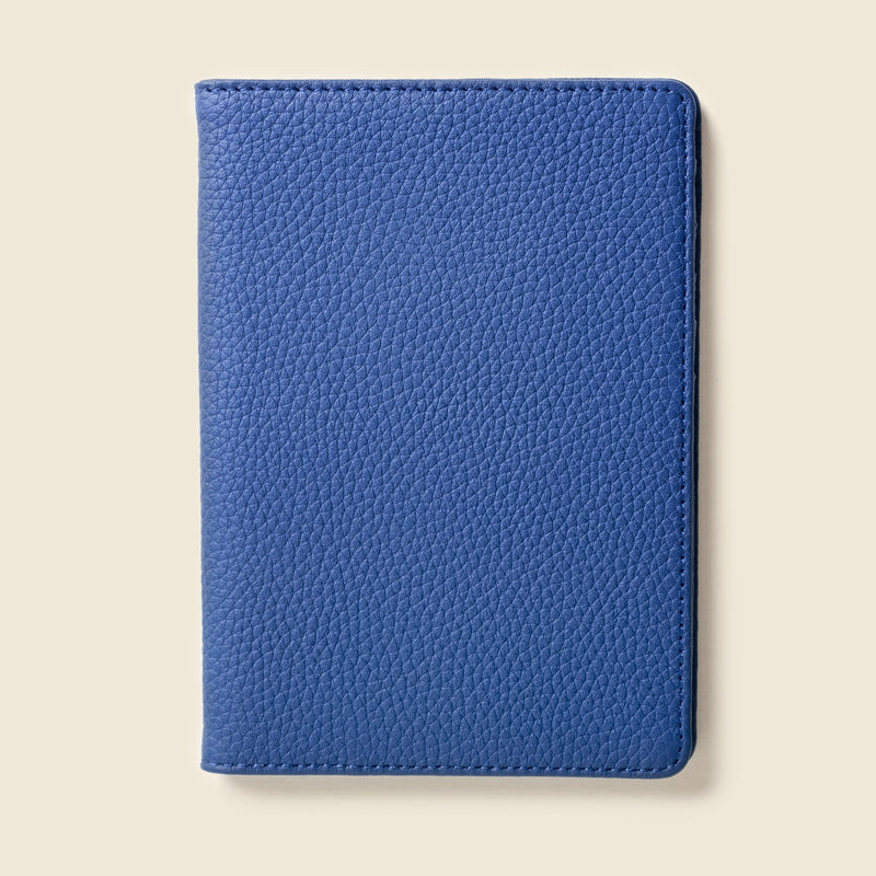 Leather Passport Wallet with RFID Shield- Cobalt