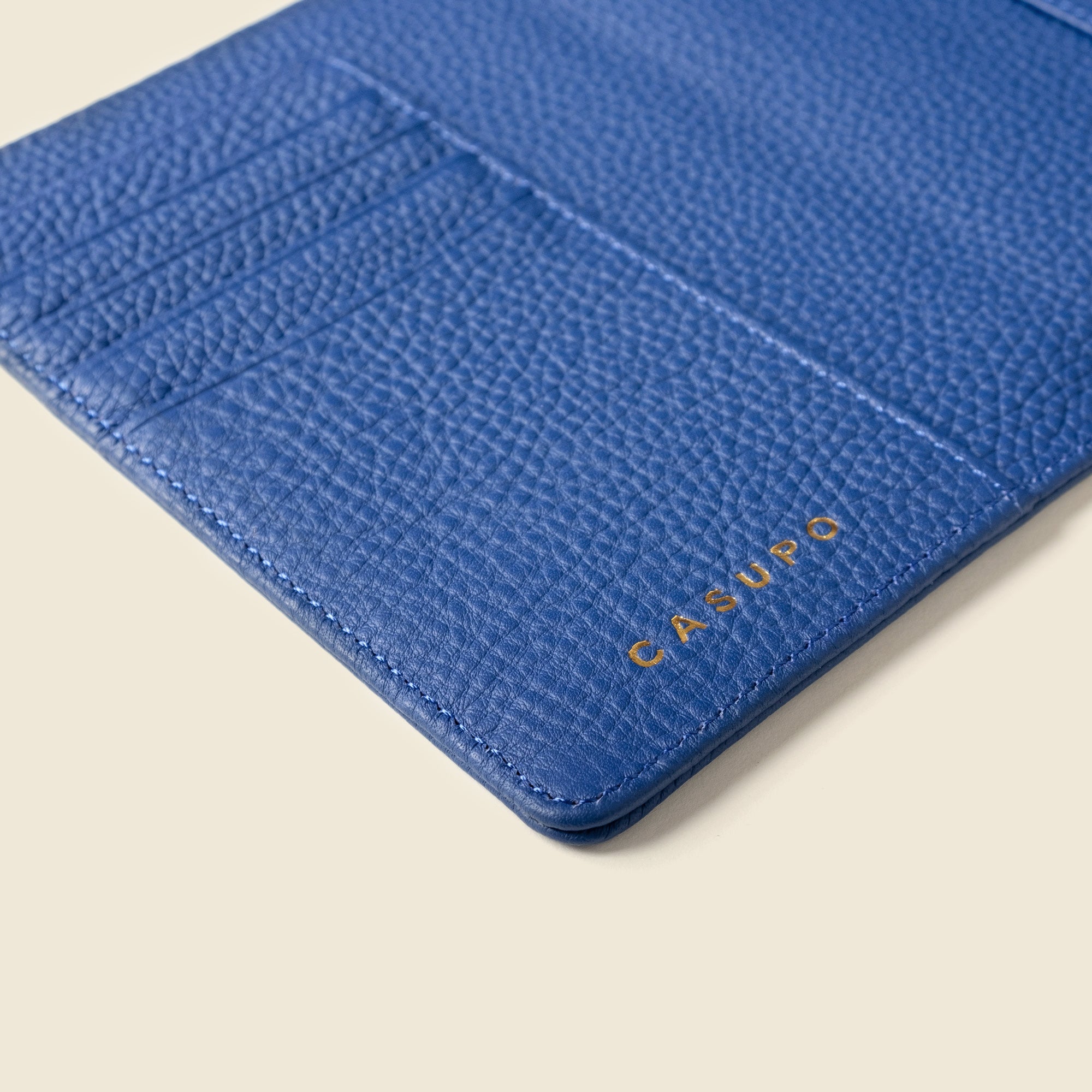 Blue leather passport Wallet with RFID