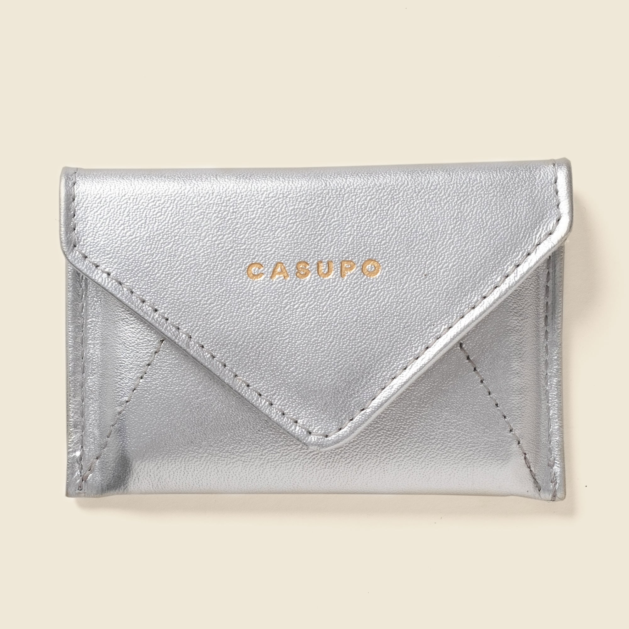 Silver leather envelope wallet from Casupo