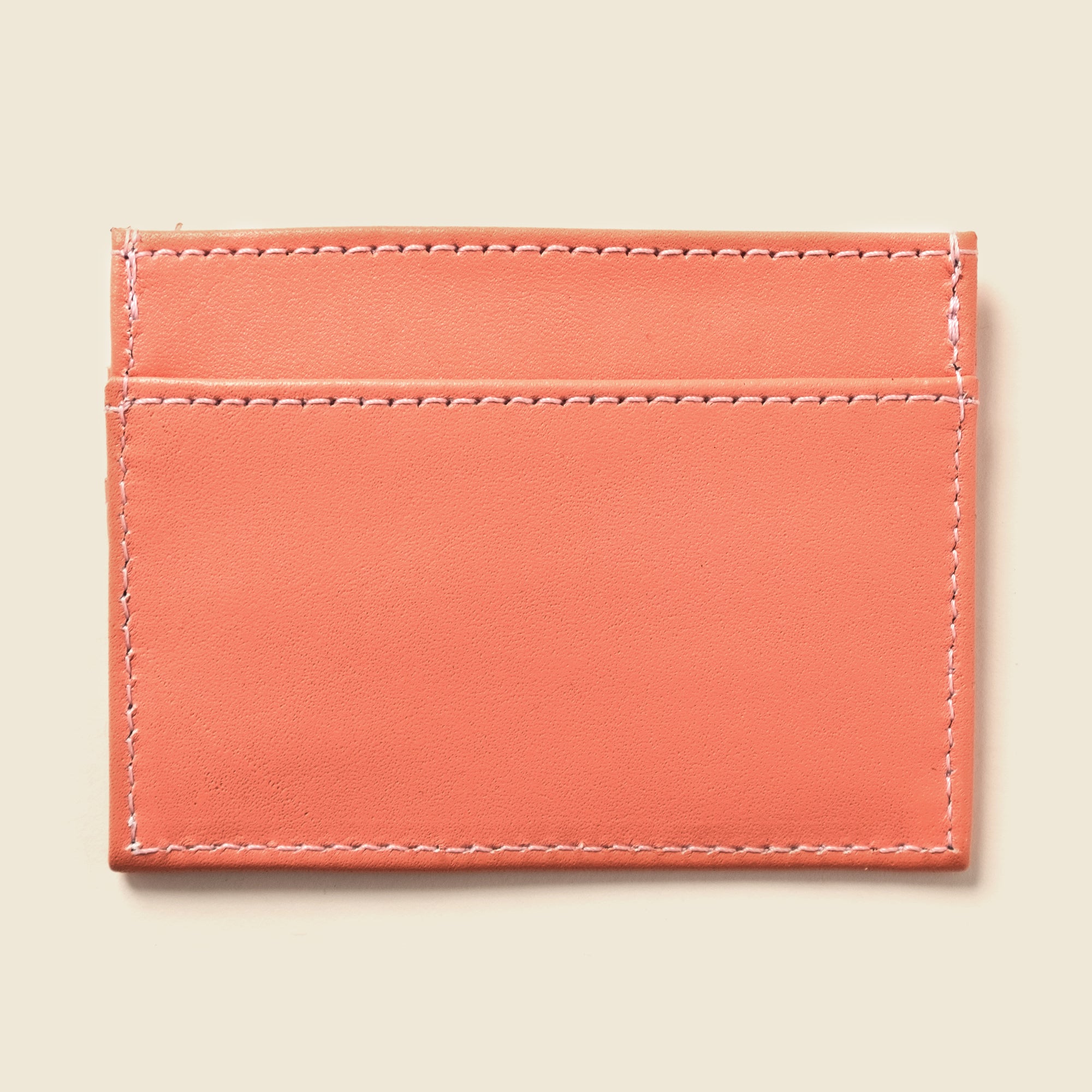 Pastel pink leather slim cardholder wallet for cards for men