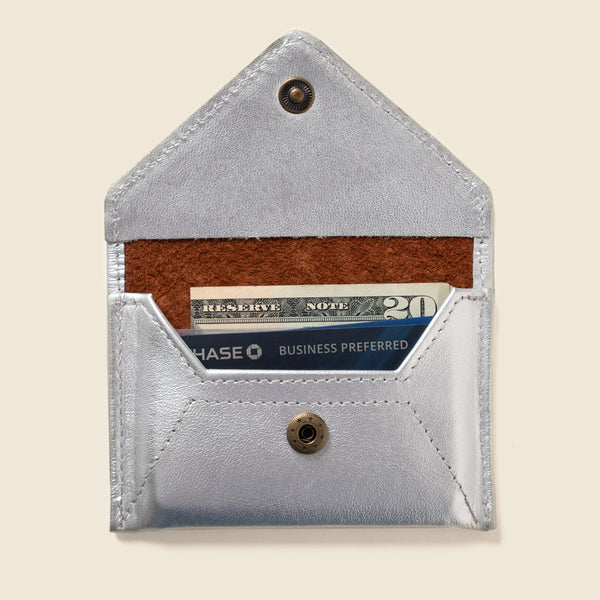 Mini Envelope Wallet With RFID protection - Silver