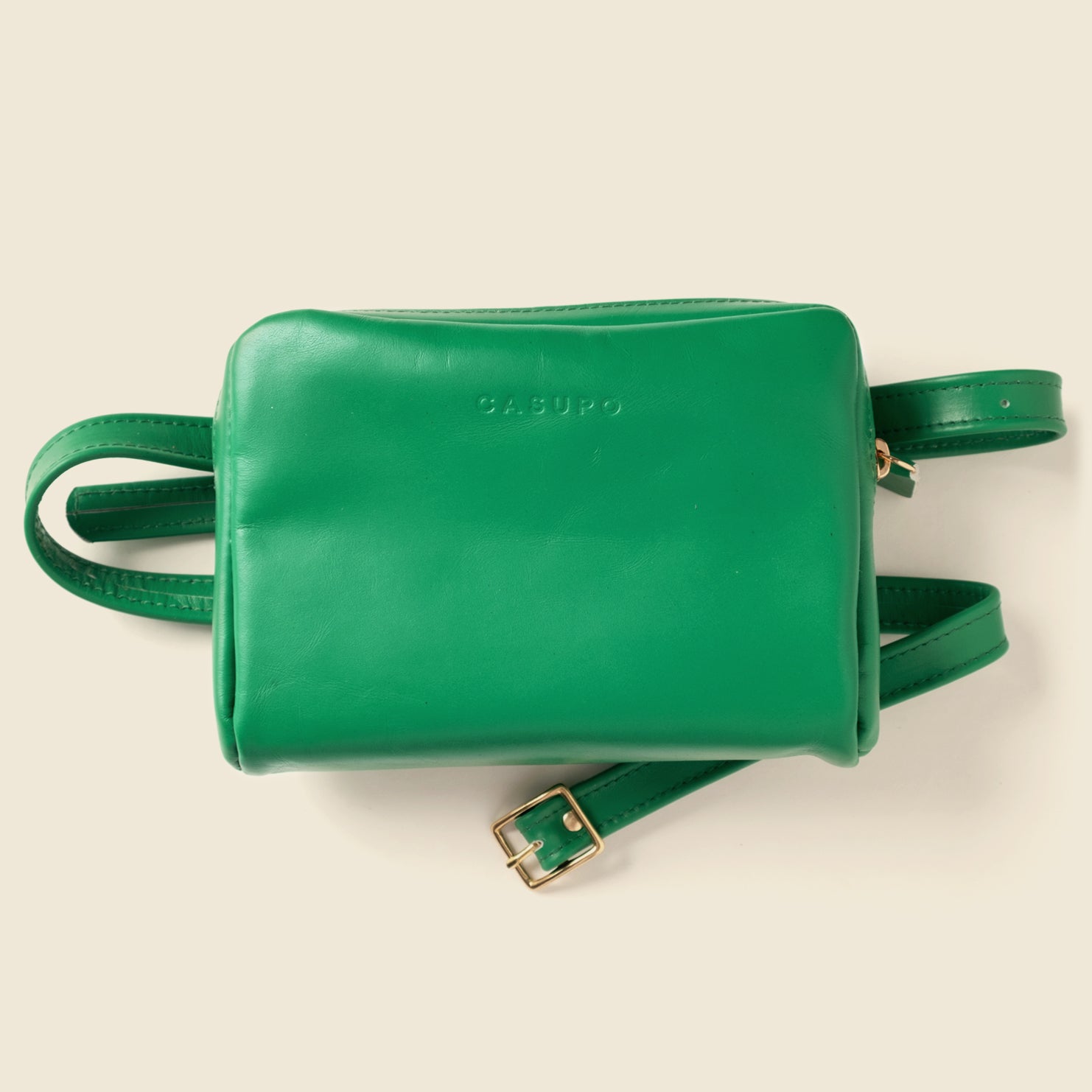 Green leather fanny pack bag for women like clare v and Madewell