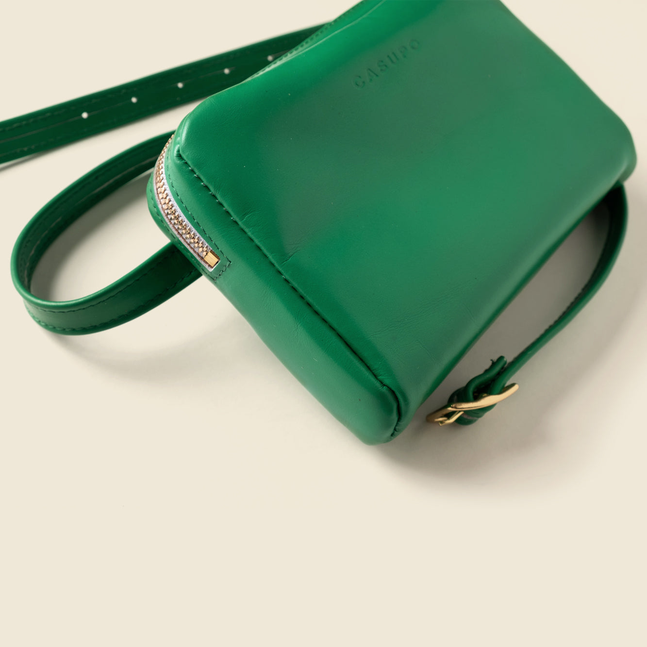 Green leather fanny pack bag for women like clare v and Madewell