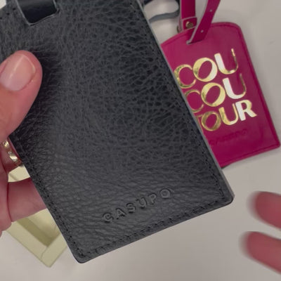 Eco-friendly packaging for customizable leather luggage tag