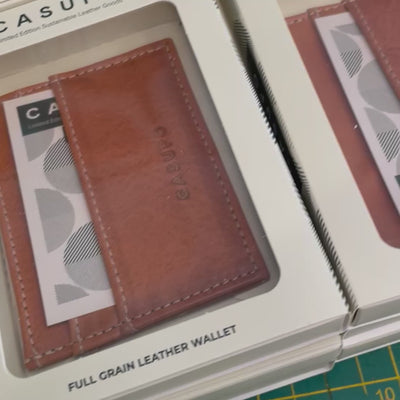 Eco-friendly packaging for customizable leather wallet