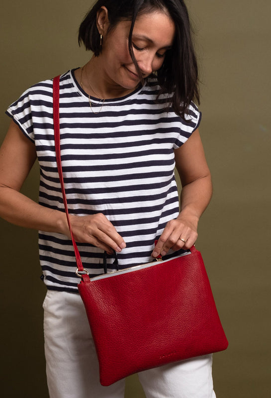 Red Leather crossbody bag