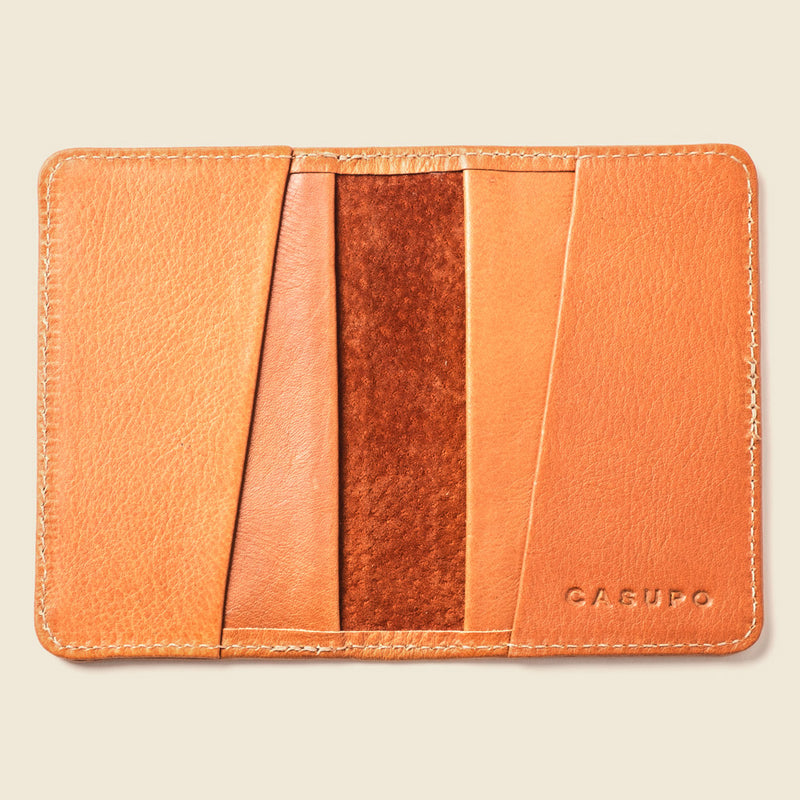 natural leather compact bifold