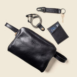 minimalist leather keychain for men