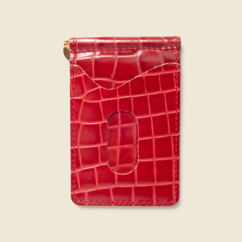 Money Clip Wallet - Red Emboss