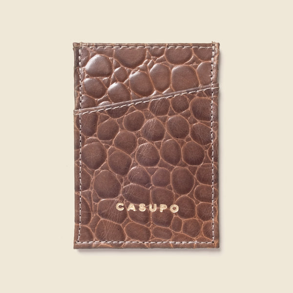 crocodile embossed leather wallet for minimalist 