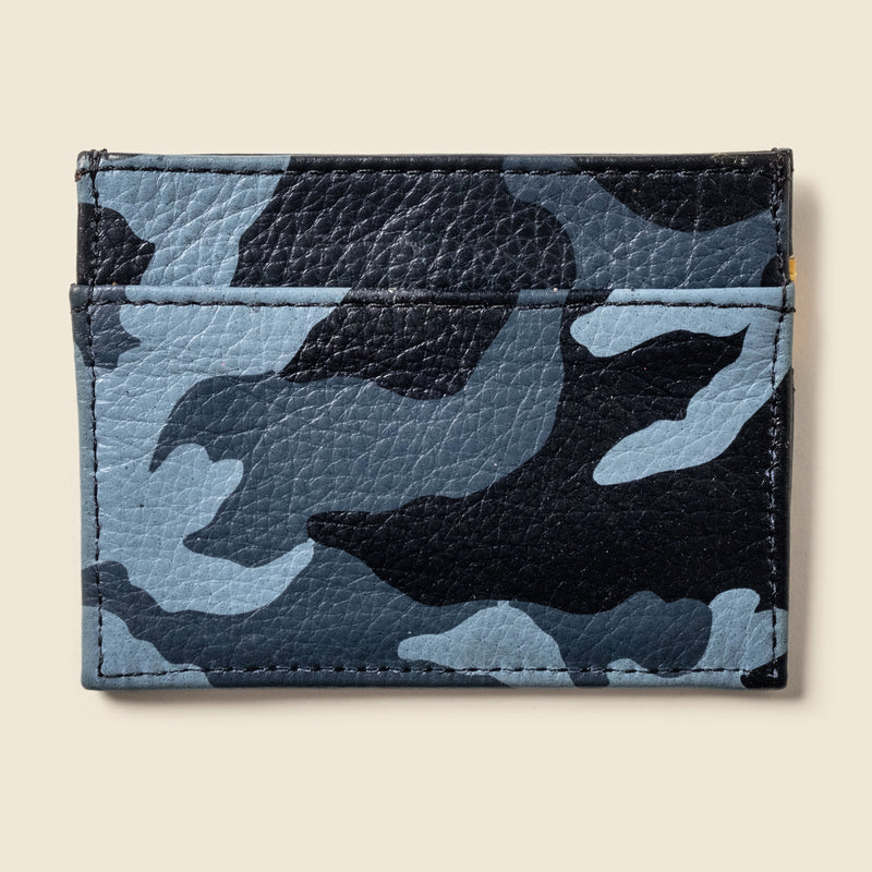 Men's wallet blue camo leather