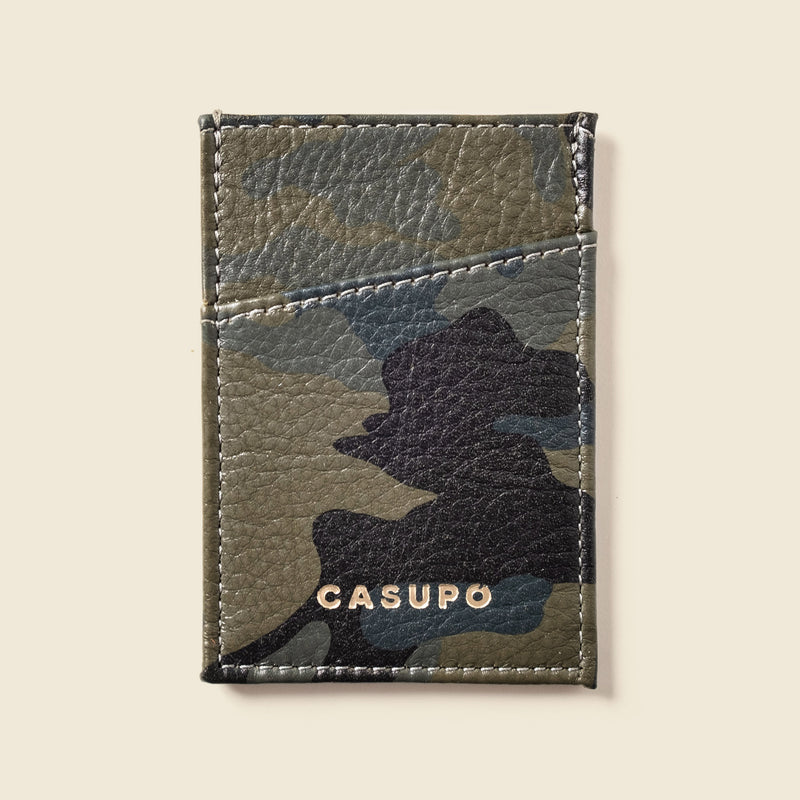 Camo leather cardholder wallet