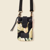 Black floral women's purse for phone and wallet