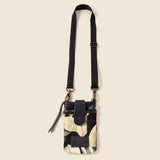 Black and green crossbody bag for phone and wallet