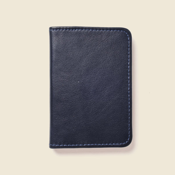 Men's Navy blue leather wallet with RFID protection
