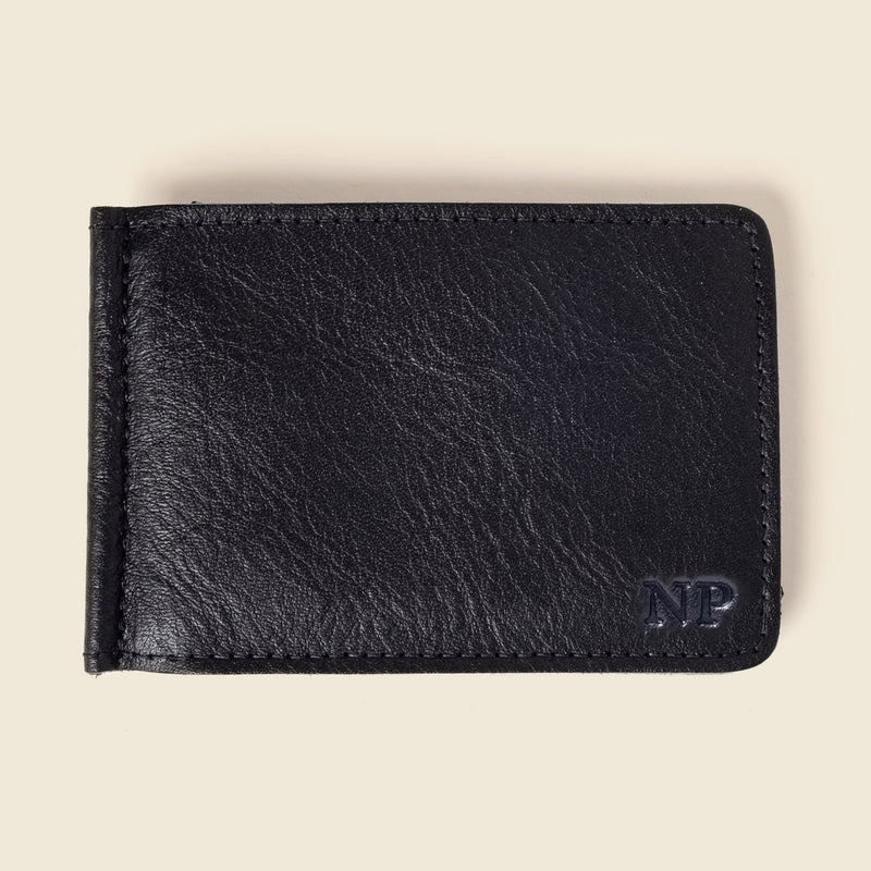 Monogrammed men's leather wallet
