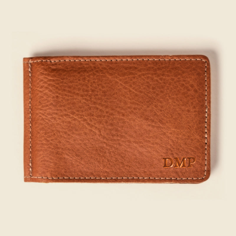 monogrammed leather wallet for travel