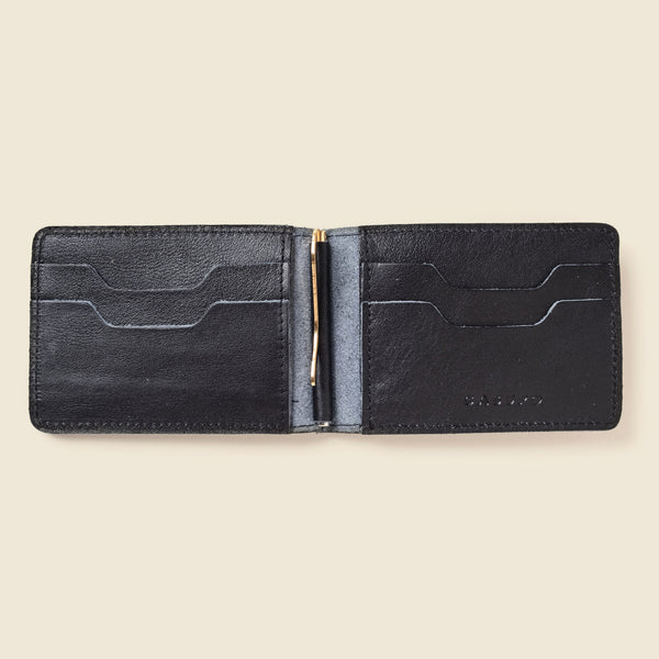 Black men's wallet with money clip
