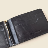 Black leather money clip wallet for guys