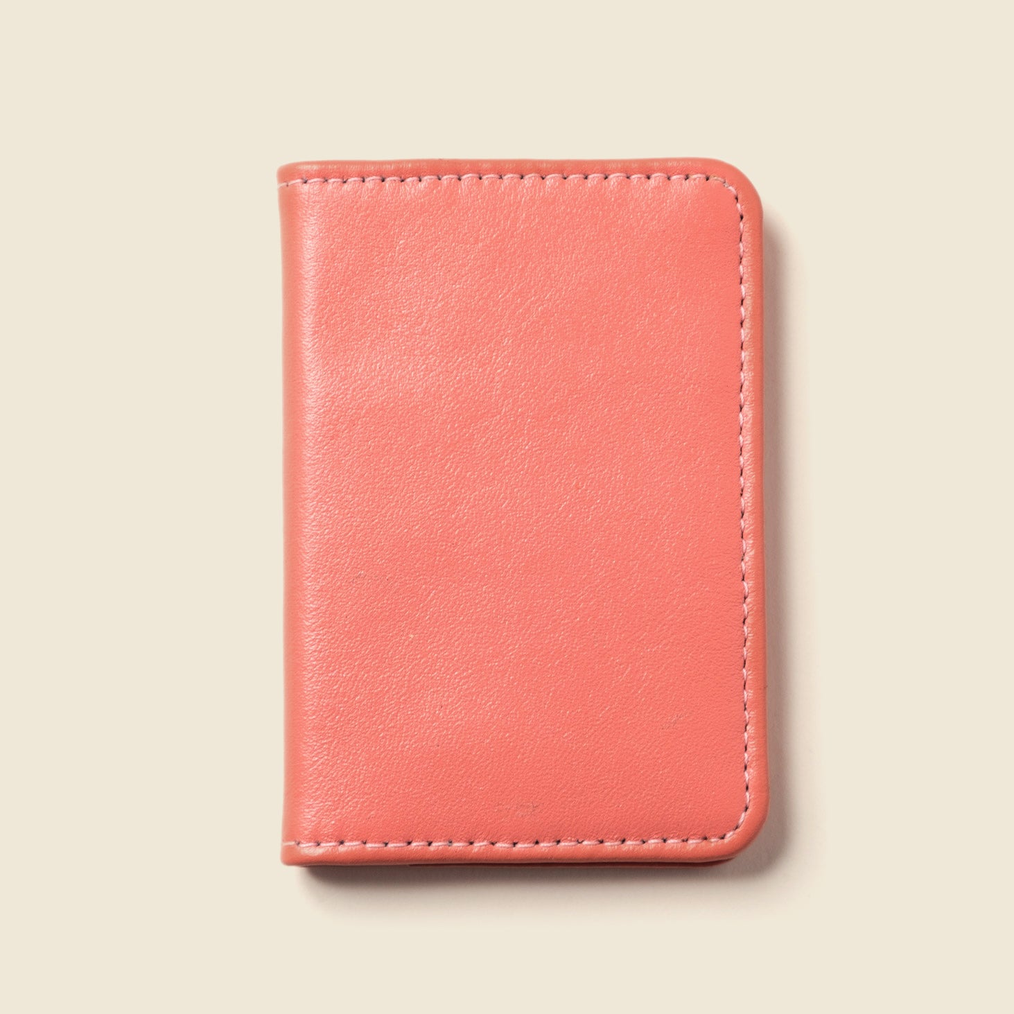 pink leather compact bifold wallet for women with rfid protection