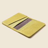 Thing cardholder wallet, chartreuse leather with RFID protection