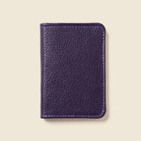 Purple leather cardholder with RFID protection for women