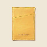 Metallic yellow leather RFID wallet with 3 pockets for men