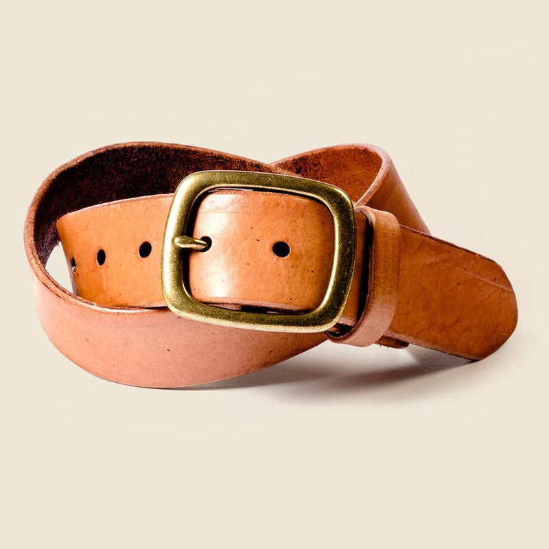 saddle brown leather belt for men