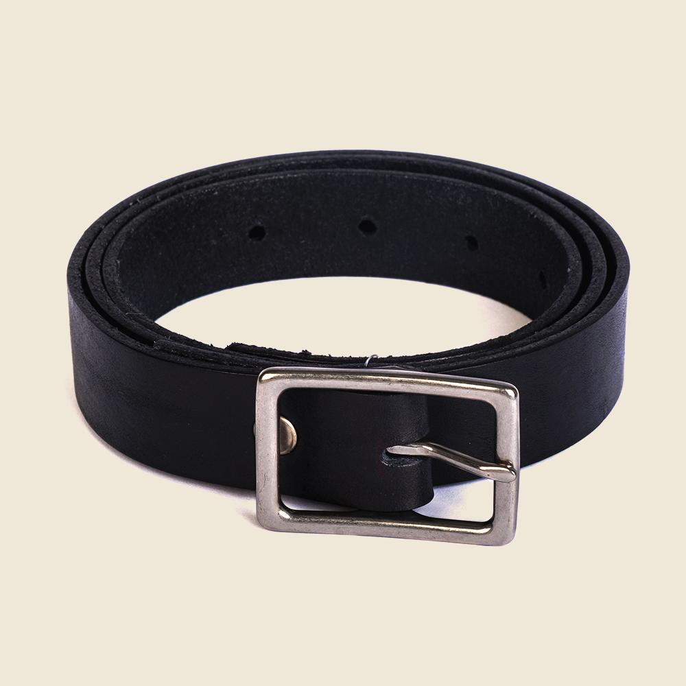 sleek black leather belt for men