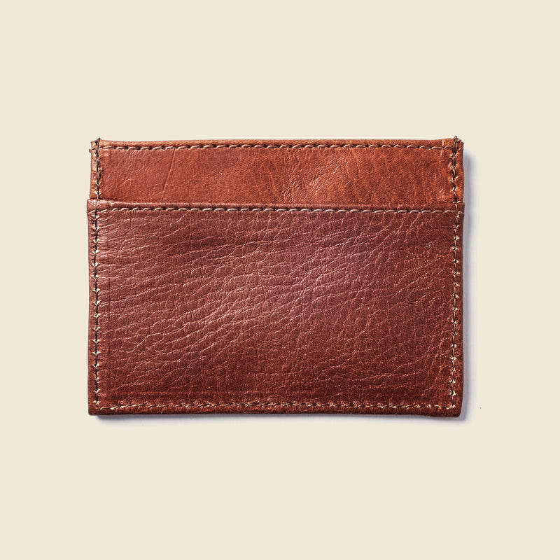 Compact brown leather wallet for men