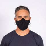 black cotton washable face mask for men