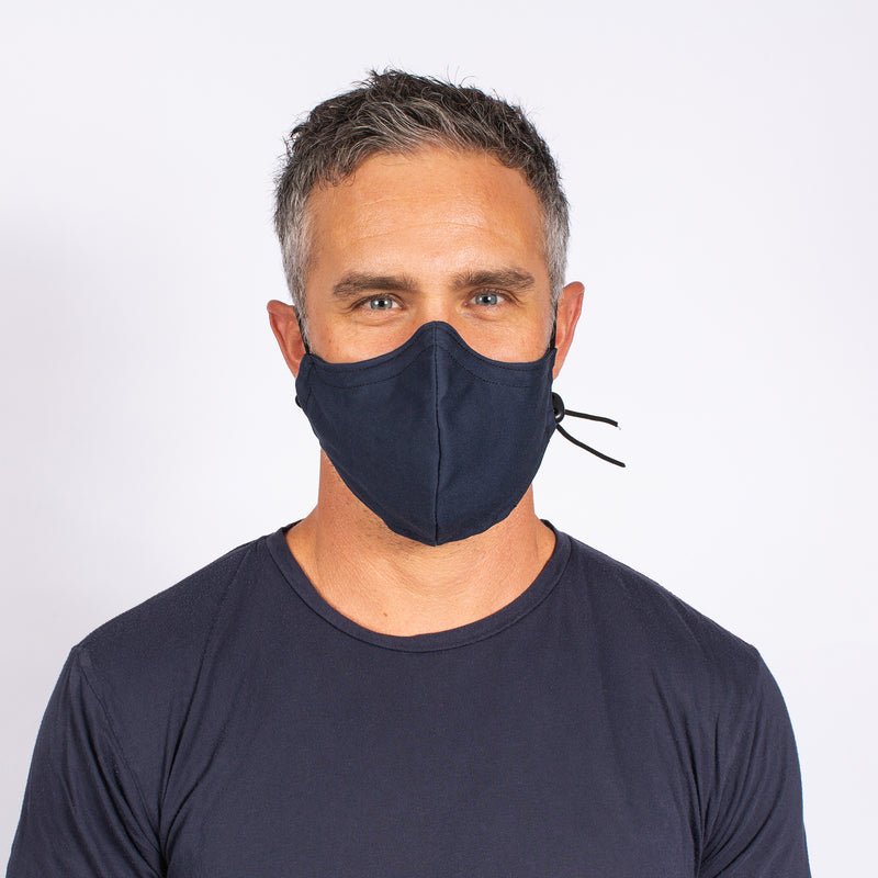 navy blue cotton face mask for men