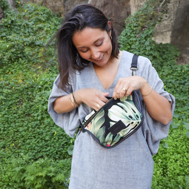 tropical print fanny pack