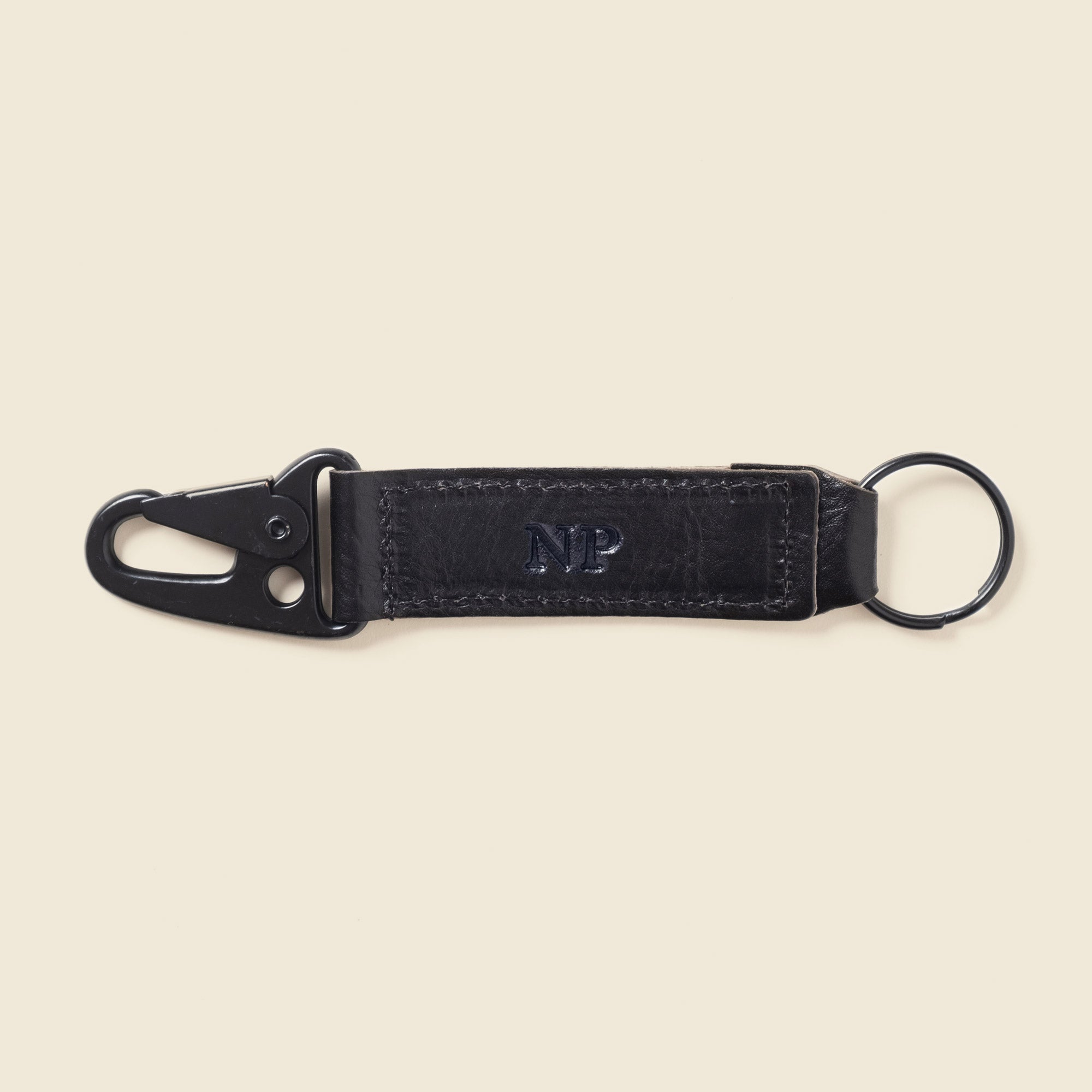 Hipster keychain with monogrammed initials