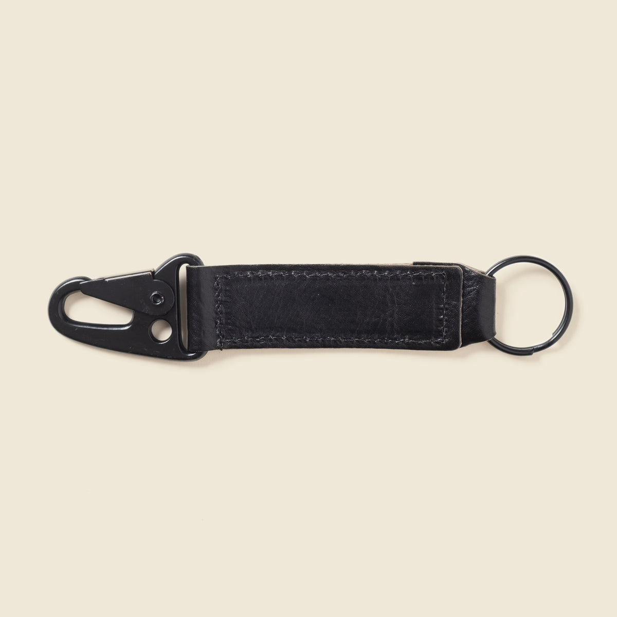Black leather key chain for bikers