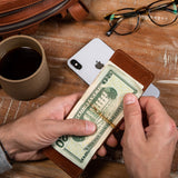 eco friendly leather wallet with money clip